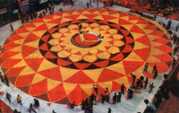 biggest floral carpet-record breaking Pookkalam, named Janamaithri pookkalam