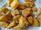 Sarkara Upperi (Plantain chips with jaggery coating)